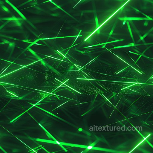 Seamless 3D PBR Texture Featuring Glossy Vibrant Green Laser Streaks texture preview