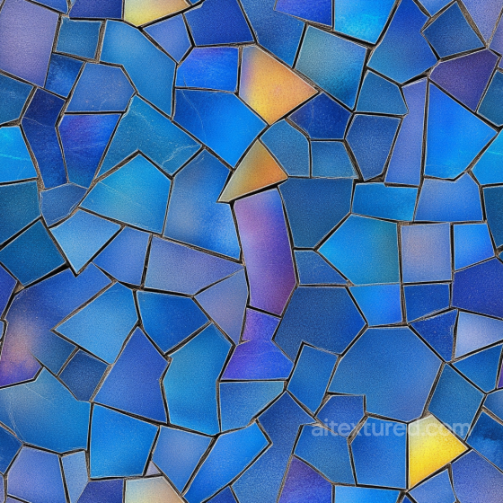 Mosaic PBR Texture with Irregular Blue Glass Tiles and Subtle Color Shifts Mosaic texture preview