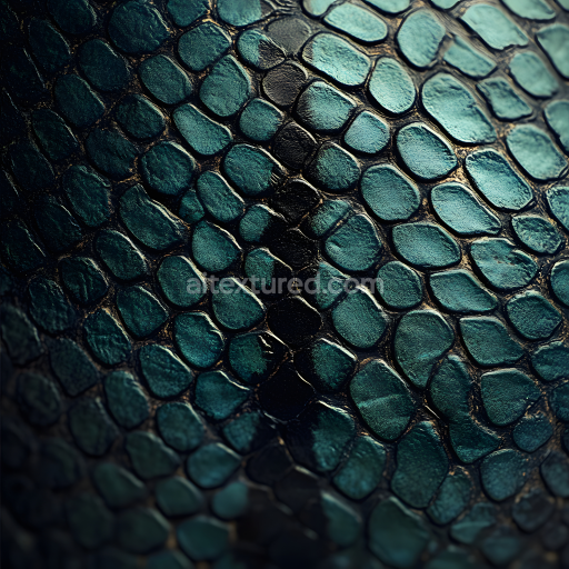 Seamless 3D PBR Texture of Scaled Reptile Skin Featuring Natural Sheen and Detailed Scale Pattern