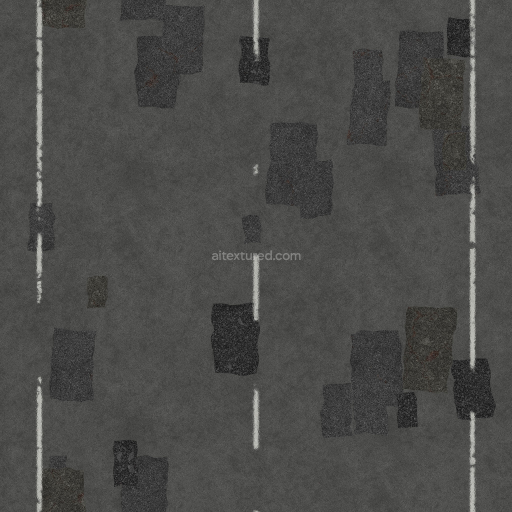 Seamless PBR road texture with coarse and dark asphalt
