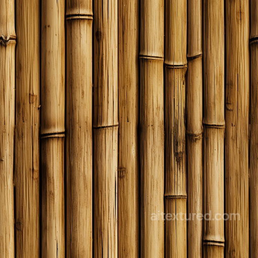 Bamboo Texture Featuring Vertical Natural Tan Culms seamless Bamboo PBR texture