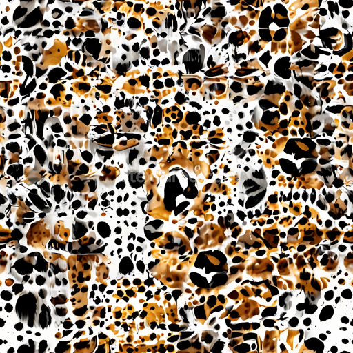 Seamless 3D PBR Texture of Glossy Leopard Print Fabric with Mixed Black and Brown Spots