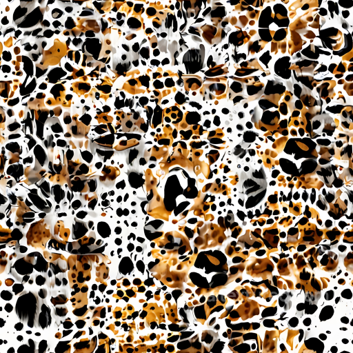 Glossy Abstract Leopard Print in Black, White, and Orange Seamless Texture seamless Leopard Print PBR texture
