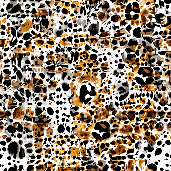 Glossy Leopard Print Fabric with Mixed Black and Brown Spots seamless PBR texture preview