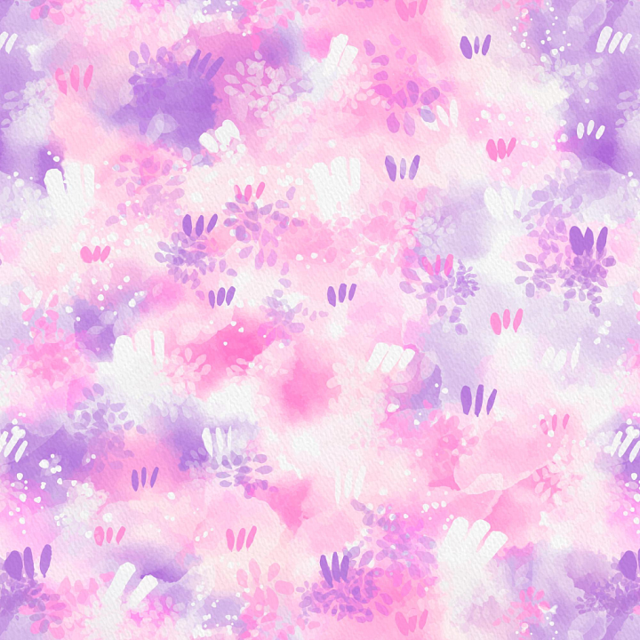 Watercolor with Soft Pink and Purple Floral Strokes seamless PBR texture preview