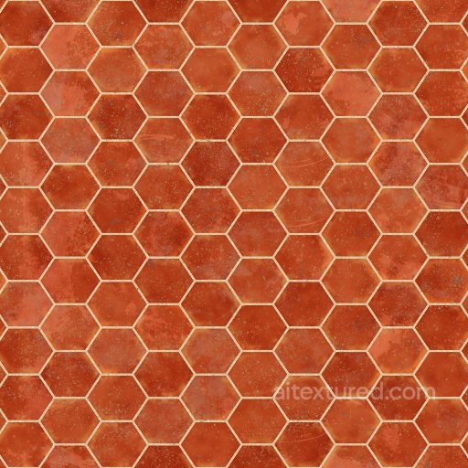 Hexagonal Red Terracotta Tiles | Free PBR seamless Tile PBR texture
