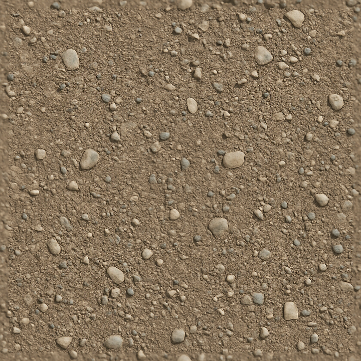 Pebble Ground Surface With Small Stones And Soil Granules seamless PBR texture preview