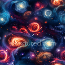 seamless Seamless 3D Space PBR Texture Featuring Swirling Galaxies and Vibrant Nebulae in Deep Space texture 8k free download PBR