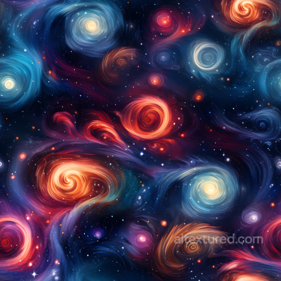 Space PBR Texture Featuring Swirling Galaxies and Vibrant Nebulae in Deep Space Star, space, planets texture preview