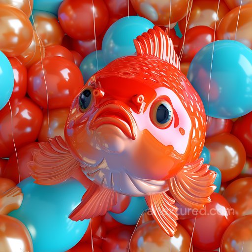 Inflated PBR Texture Featuring Glossy Red and Blue Inflated Balloons seamless Inflated PBR texture