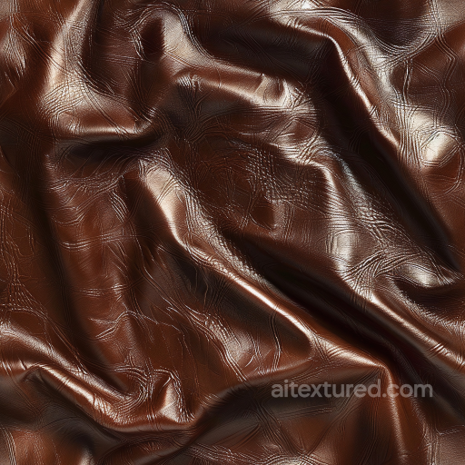 Shiny Brown Cracked Leather Seamless Texture with Deep Wrinkles seamless Leather PBR texture
