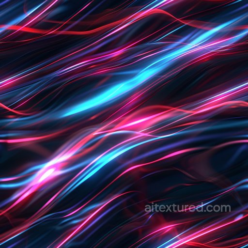 Seamless 3D PBR Texture Featuring Glossy Neon Light Streaks in Blue and Pink texture preview