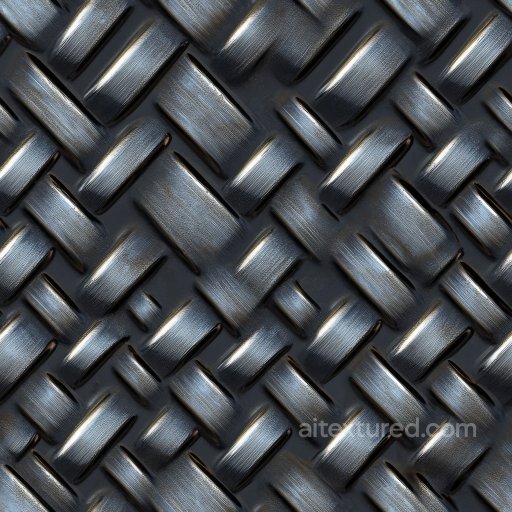 Steel Basket Weave PBR Texture with Worn Brushed Finish seamless Metal PBR texture