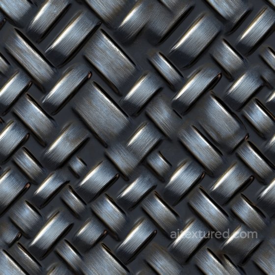Steel Basket Weave PBR Texture with Worn Brushed Finish Metal texture preview