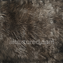 seamless Seamless 3D dark brown long fur leather PBR texture with dense and flowing strands texture 8k free download PBR