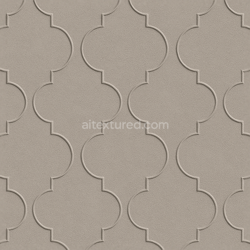 Seamless 3d texture pbr 8k minimalist quatrefoil wallpaper with matte finish
