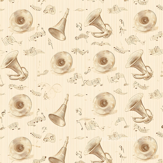 Vintage Scrapbook Texture with Hand-Drawn Musical Instruments and Notes Vintage Scrapbook texture preview