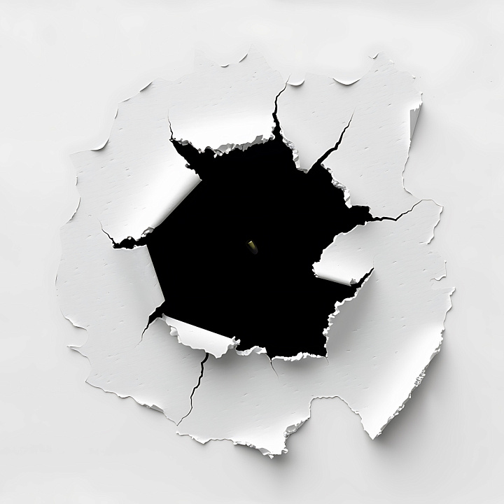 Cracked and Holed White Paint with Jagged Fractures seamless PBR texture preview