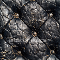 seamless Seamless 3D Quilted Black Aged Leather PBR Texture with Button Detailing and Weathered Grain texture 8k free download PBR