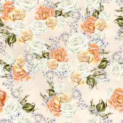 seamless Seamless 3D PBR Texture of Watercolor Floral Bouquet with Soft Roses texture 8k free download PBR