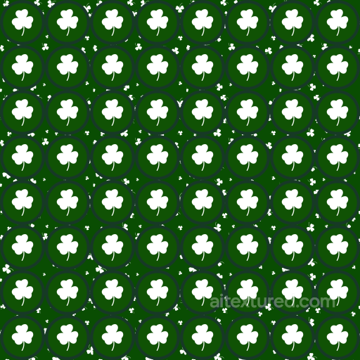 St Patrick Texture of Green Fabric with White Clover Pattern seamless St patrick PBR texture