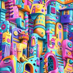 seamless Seamless 3D PBR Graffiti Texture Featuring Multicolor Abstract Cartoon Forms texture 8k free download PBR