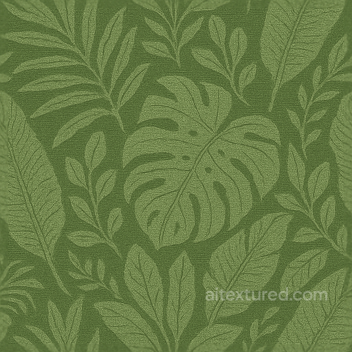 Wallpaper With Tropical Leafy Botanical Canvas Matte Finish seamless Wallpaper PBR texture