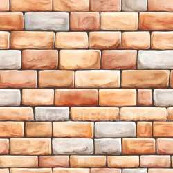 seamless Seamless 3D Cracked Brick Wall PBR Texture with Soft Earthy Colors and Chipped Surfaces texture 8k free download PBR