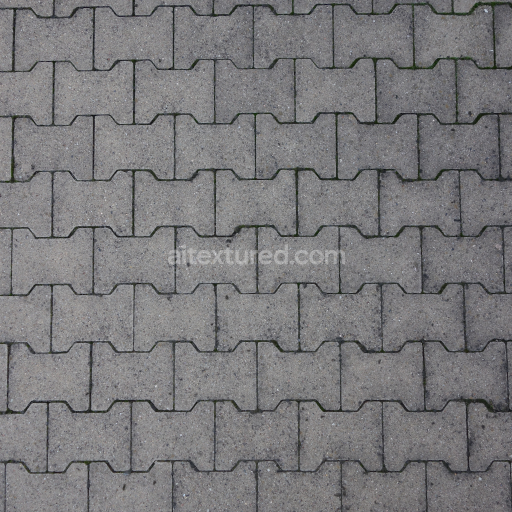 Preview — Seamless Concrete Interlocking Paving Texture PBR 4K