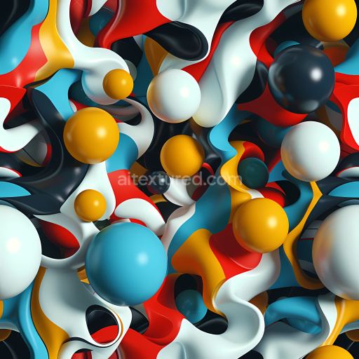 Seamless 3D Inflated Abstract Bubble Surface PBR Texture in Vibrant Multicolor