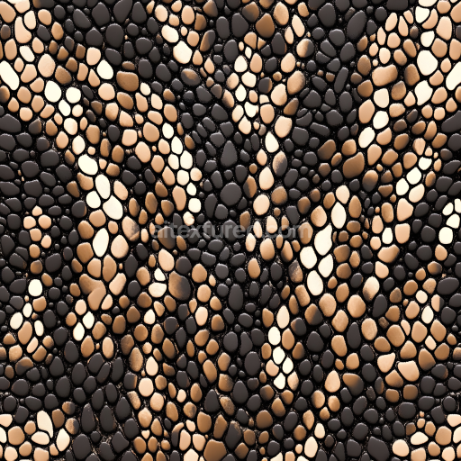 Seamless 3D PBR reptilian skin texture with glossy scale details and organic patterning