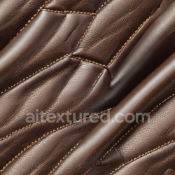 seamless Seamless 3D stitched distressed brown leather PBR texture with rich grain and folds texture 8k free download PBR