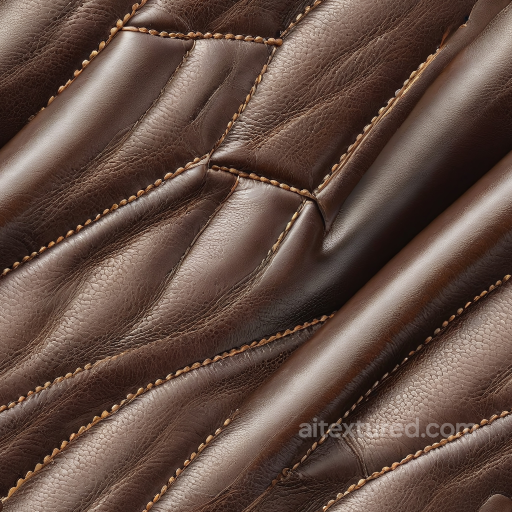 stitched distressed brown leather PBR texture with rich grain and folds seamless Leather PBR texture