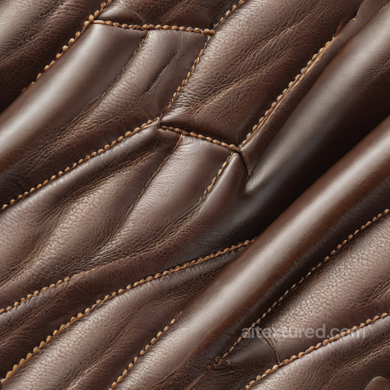 stitched distressed brown leather PBR texture with rich grain and folds Leather texture preview