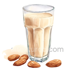 seamless Breakfast Almond Milk Glass with Almonds Watercolor Style Graphic texture 8k free download PBR