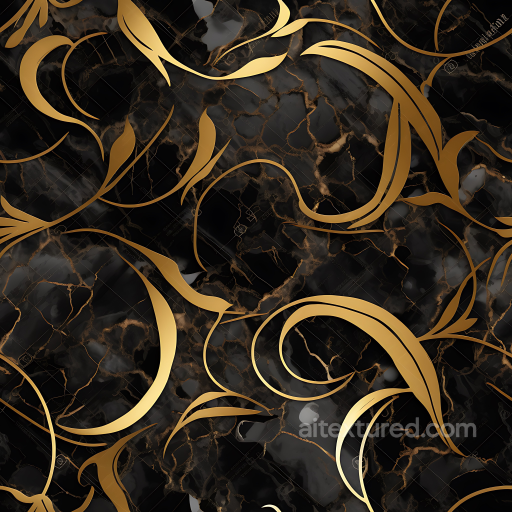 Black Marble Flooring Texture with Luxurious Gold Vein Pattern seamless Marble PBR texture