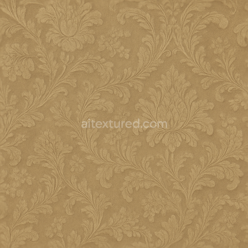 Seamless 3d texture pbr 8k wallpaper with vintage brocade damask embossed matte finish
