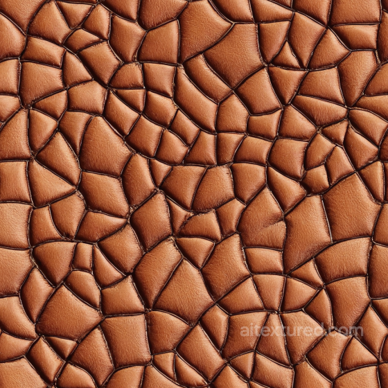 cracked tan leather PBR texture with distinct stitched panels Leather texture preview