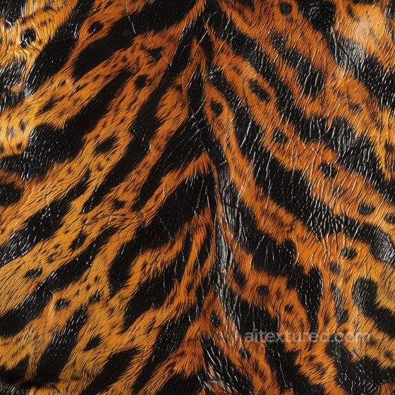Glossy Tiger Print Leather PBR Texture with Realistic Fur Patterns Leather texture preview