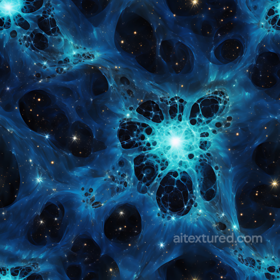 Space PBR Texture Featuring Glowing Blue Nebula and Cosmic Starfield Star, space, planets texture preview
