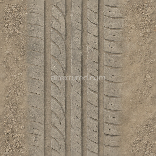 Preview — Seamless 3d texture pbr 8k gravel track tire tread with shallow tread and dust trail effects for dry surface vehicle tires