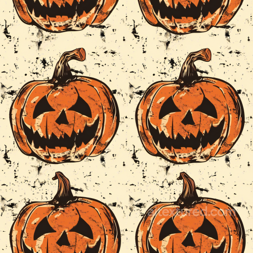 Vintage Halloween Jack-o'-Lantern Pumpkin Pattern Texture seamless Vintage Halloween PBR texture