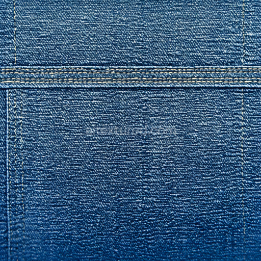 Seamless 3D Cracked Denim Fabric PBR Texture with Detailed Stitching in Blue