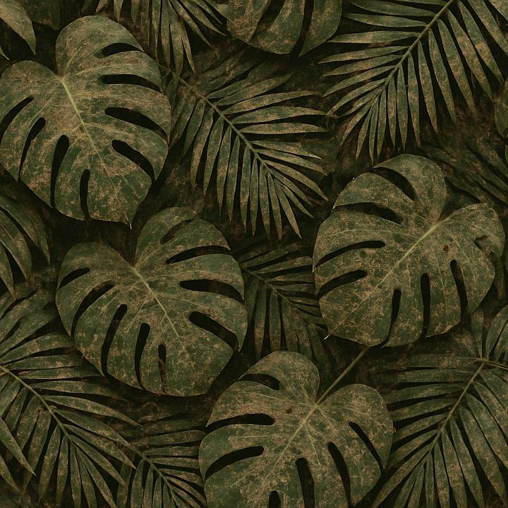 Dirty Tropical Leaves seamless PBR texture preview
