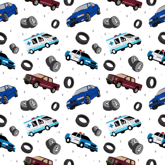 Pattern PBR Texture Featuring Cartoon Vehicles and Tires in Bright Colors Pattern Bundle texture preview
