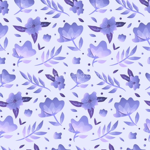 Seamless 3D PBR Texture Featuring Soft Purple Flower and Leaf Pattern