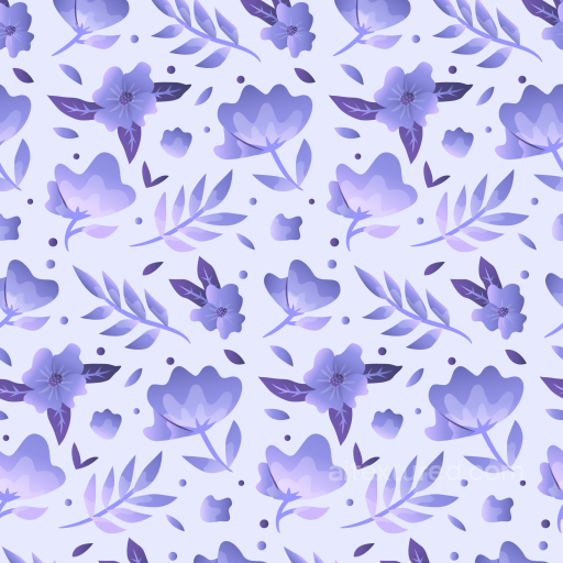 Featuring Soft Purple Flower and Leaf Pattern seamless Purple Flower PBR texture