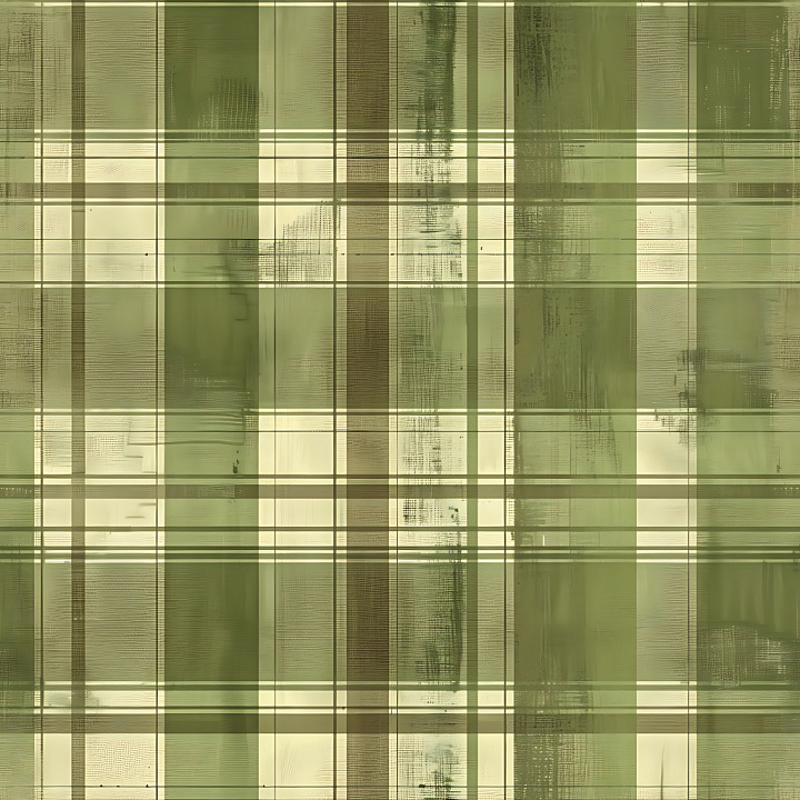 Of Green And Cream Plaid Fabric With Subtle Grunge Effect seamless PBR texture preview
