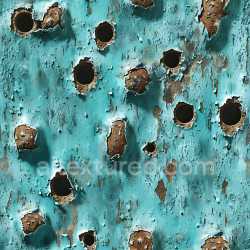 seamless Seamless 3D PBR Texture of Rusted Blue Metal Surface with Peeling Paint and Irregular Holes texture 8k free download PBR