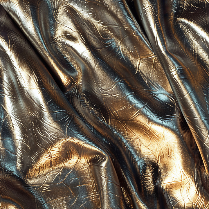 Metallic Glossy Leather Featuring Natural Wrinkles and Reflective Surfa… seamless PBR texture preview